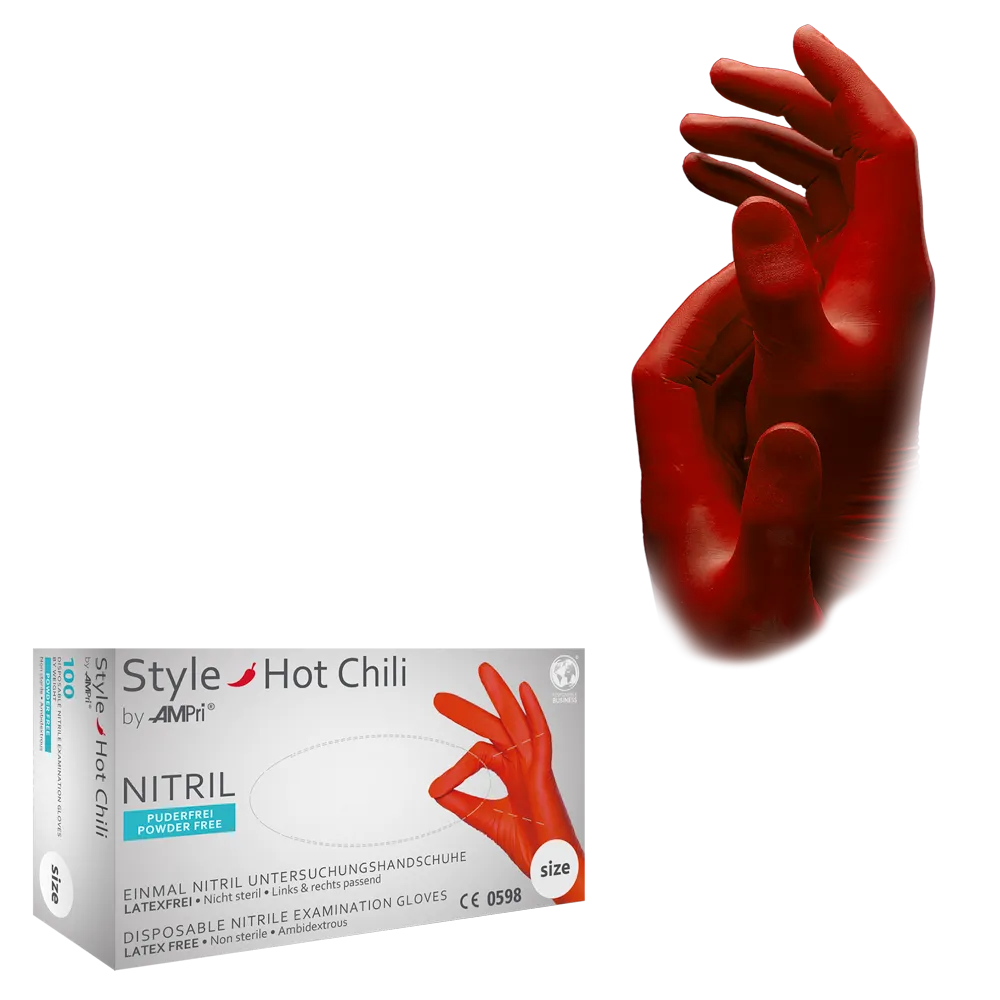 Nitrilhandschuh Style-Color Hot Chili / Rot