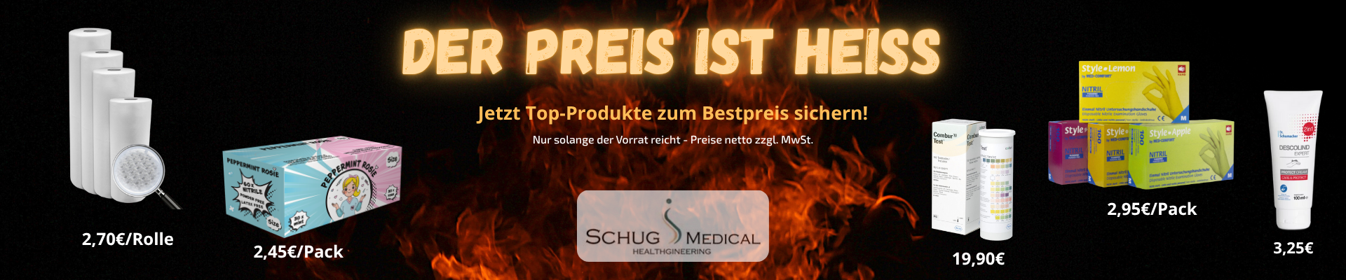 Der Preis ist Heiss Aktions Banner